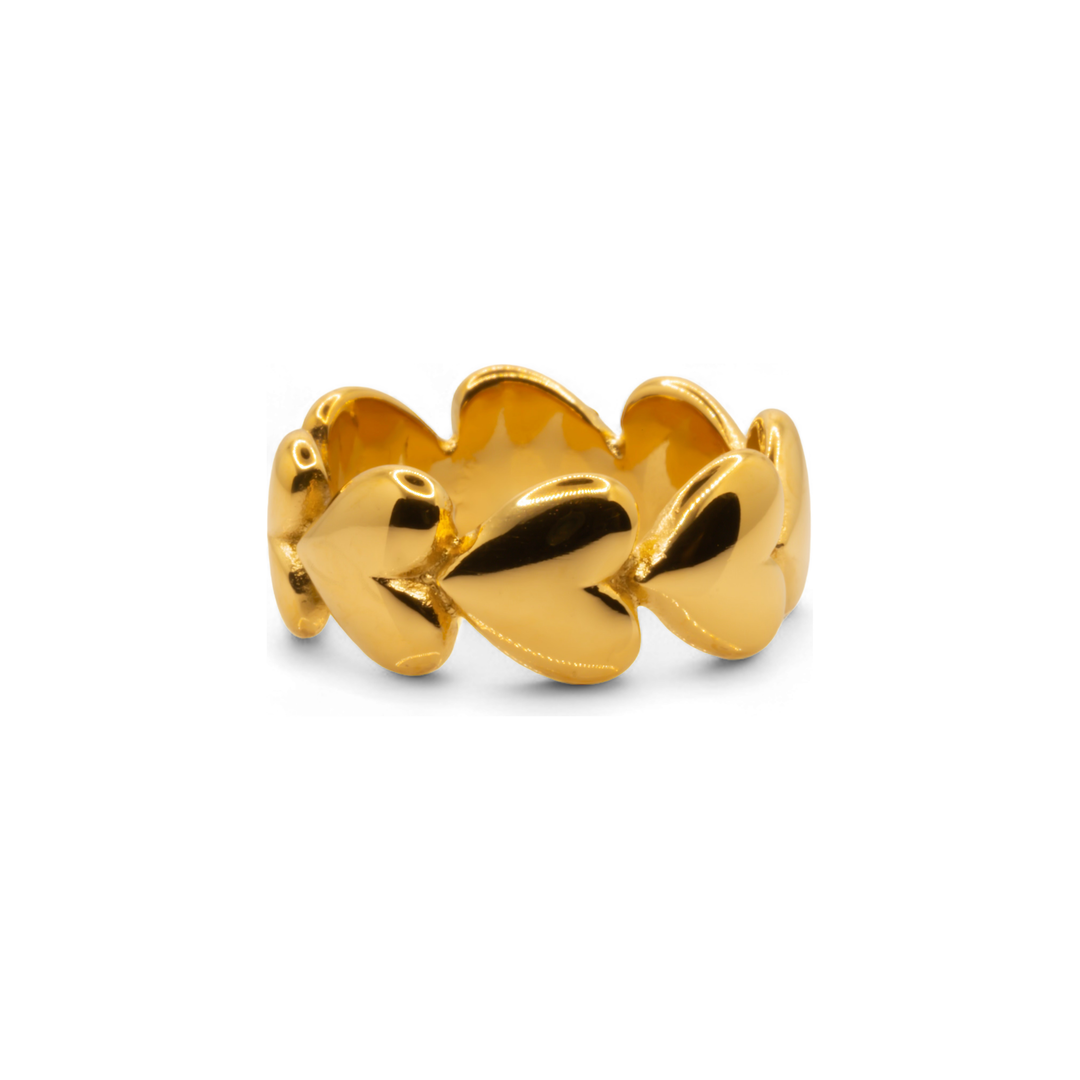 The Heart Ring: Elegance in 18K Yellow Gold