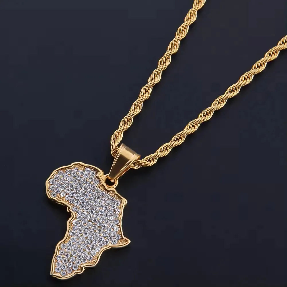 Africa Pendant in 18K Yellow Gold