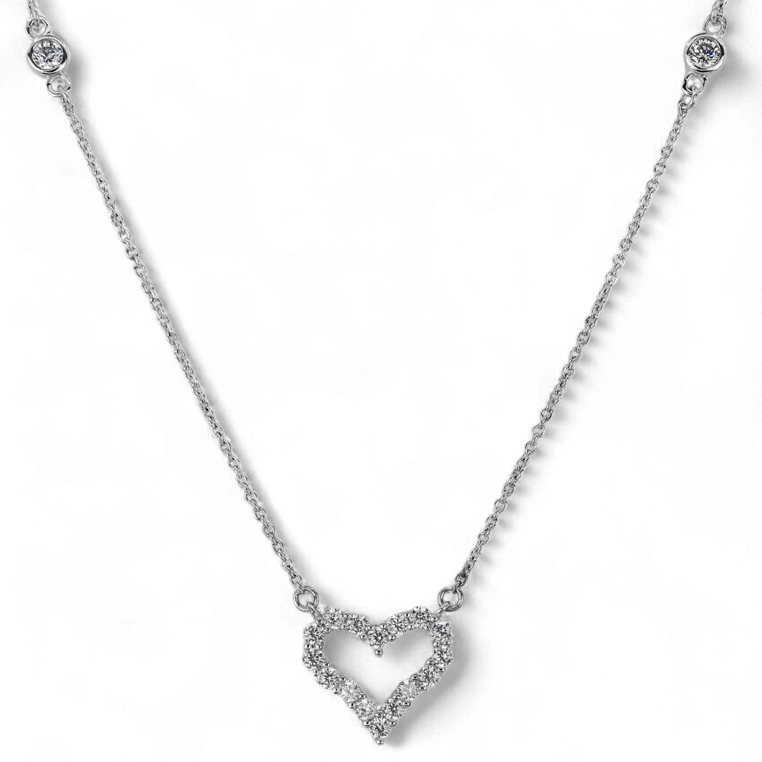 Heart Pendant Necklace in 925 Silver