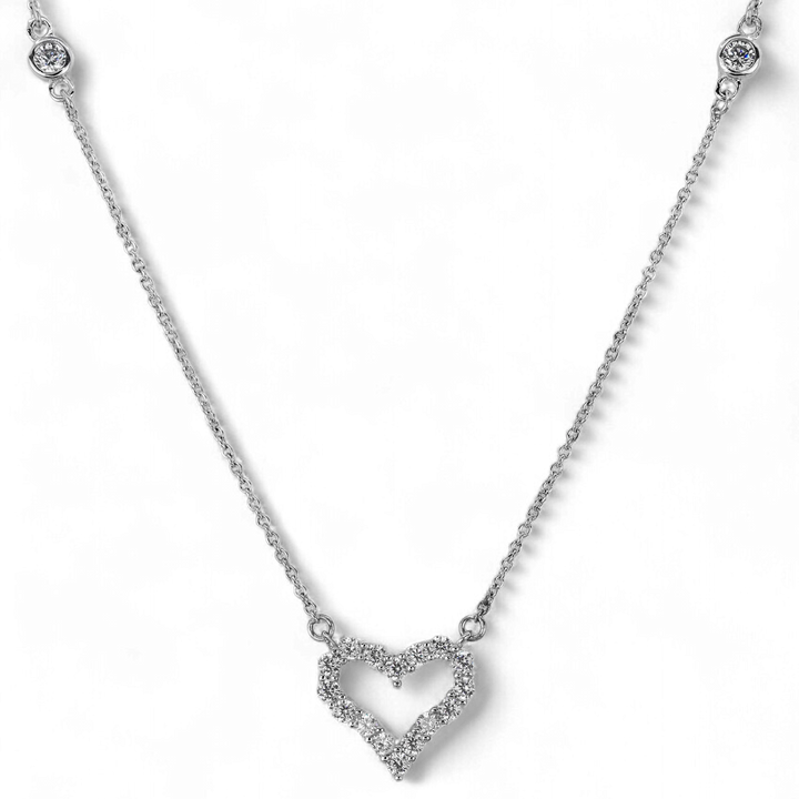 Heart Pendant Necklace in 925 Silver