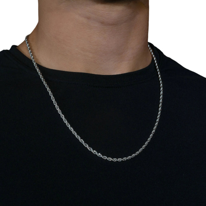 3mm Rope Chain in 18K White Gold