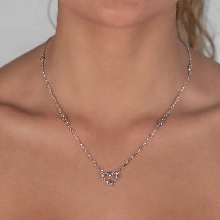 Heart Pendant Necklace in 925 Silver