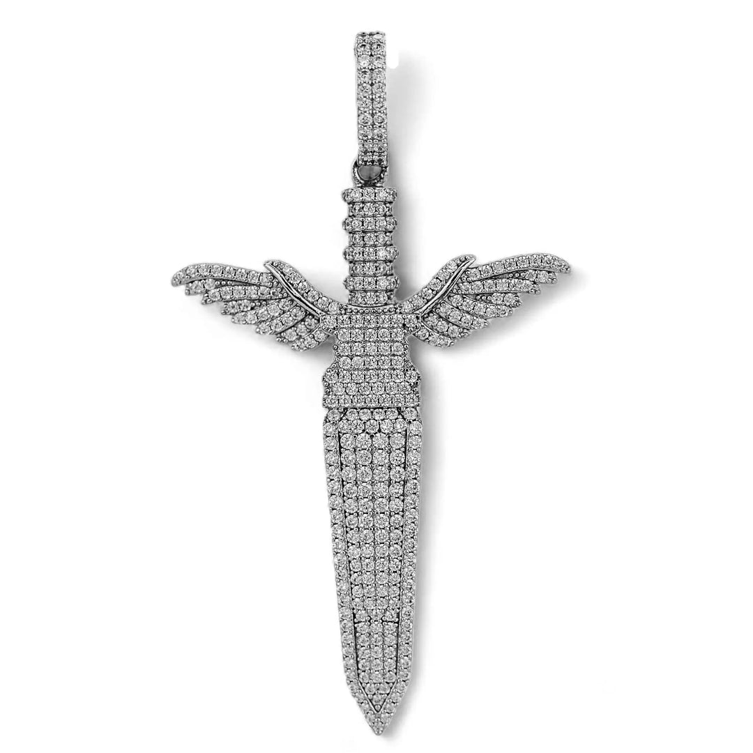 Sword Pendant in 18K White Gold